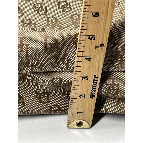 Dooney & Bourke Logo Monogram Print Jacquard Canvas Hobo Shoulder Bag Zip Top - Picture 13 of 16